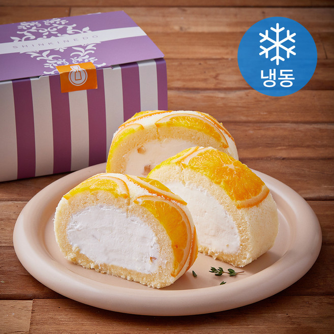 신키네도 오렌지 스타 롤 케이크 (냉동), 175g, 1개