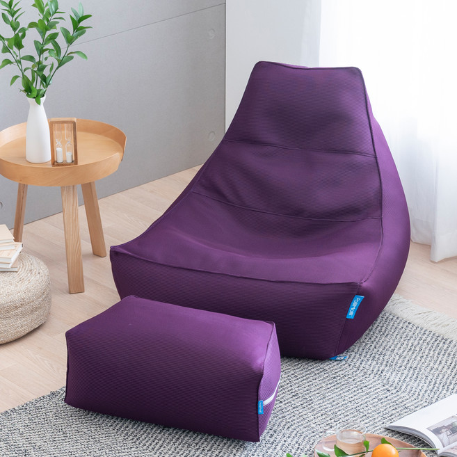폴리몰리 1인용 콤팩트 빈백 소파 좌식 쿠션 의자 802A, 세인트퍼플