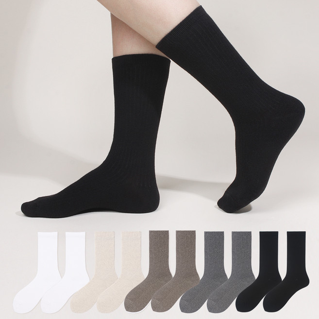 두발로 여성용 럭셔리 골지 장목 양말 10켤레 세트