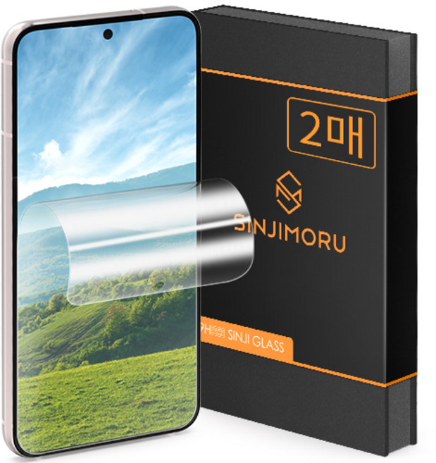 신지모루 스크래치 복원 고광택 코팅 풀커버 액정 보호 필름, 2개