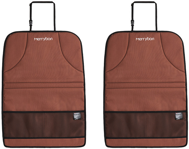 메리본 유아 발자국 방지 카시트 킥매트, 브라운, 2개