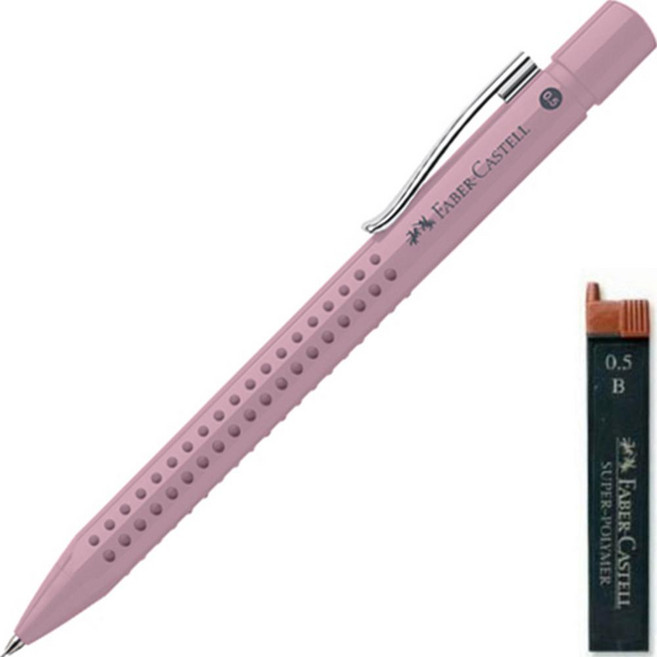 FABER-CASTELL 輝柏 Grip 2010 自動鉛筆 玫瑰陰影 + 隨機筆芯組, 0.5mm, 1組