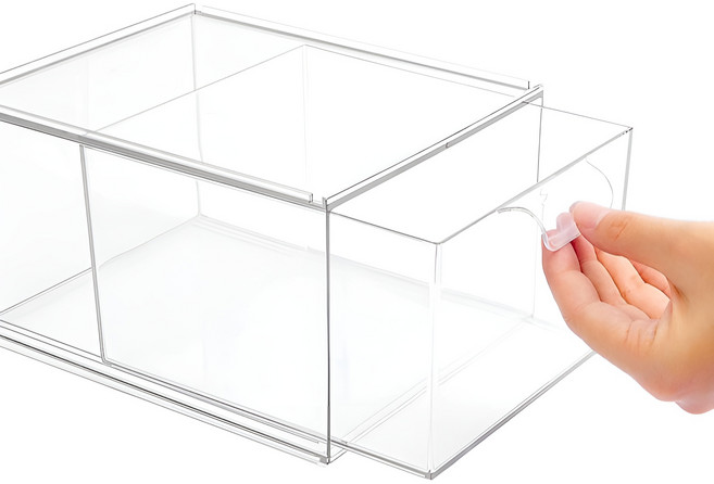 로이홈 다용도 주방 적층식 슬라이딩 정리 수납 서랍, 투명, 1개