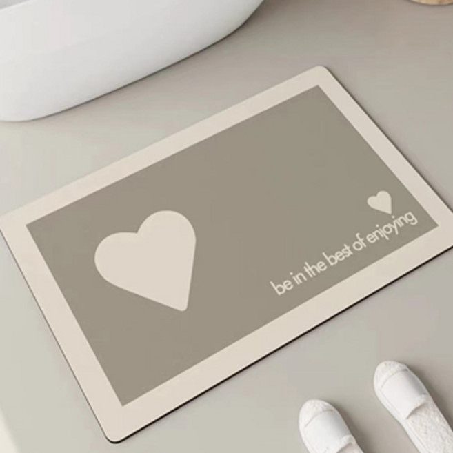 위더홈 미니 하트 메신저 물 흡수 매트, 그레이