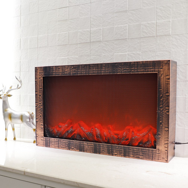 21세기트랜드 감성 불멍 모닥불 벽난로 무드등, D타입, 603 x 110 x 368 mm