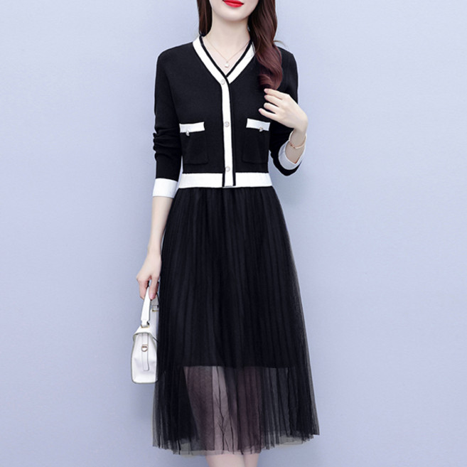 POPLARNC 女款 Mentil High 大尺碼針織連身裙 P26SPOPS010519, 黑色