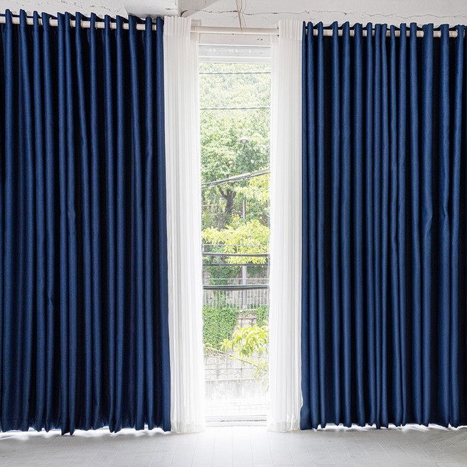 끌래망스 벨리체 암막커튼 2p + 실속 커튼봉 세트