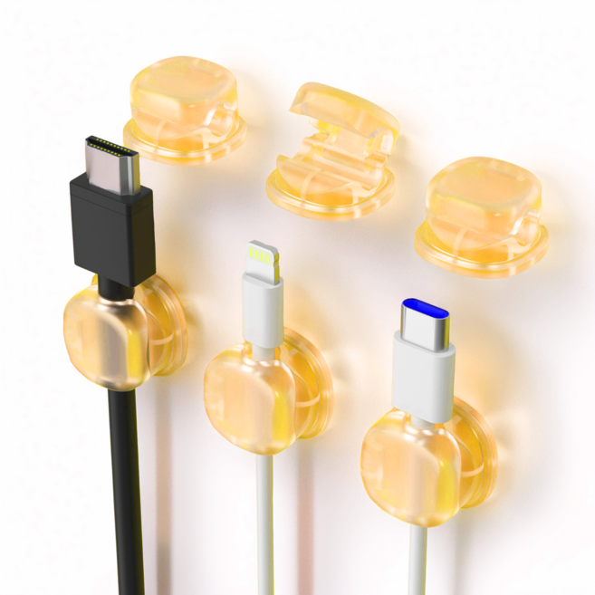 쥬롬 케이블 선정리 홀더, 6개, 옐로우