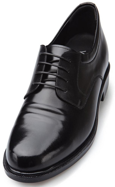 VONIN 天然牛皮增高氣墊簡約德比正裝皮鞋 LC058BK 5.5公分