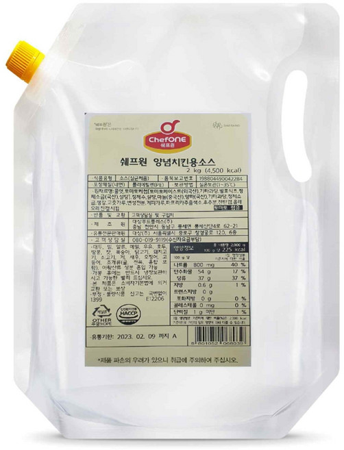 쉐프원 양념치킨용 소스, 2kg, 1개