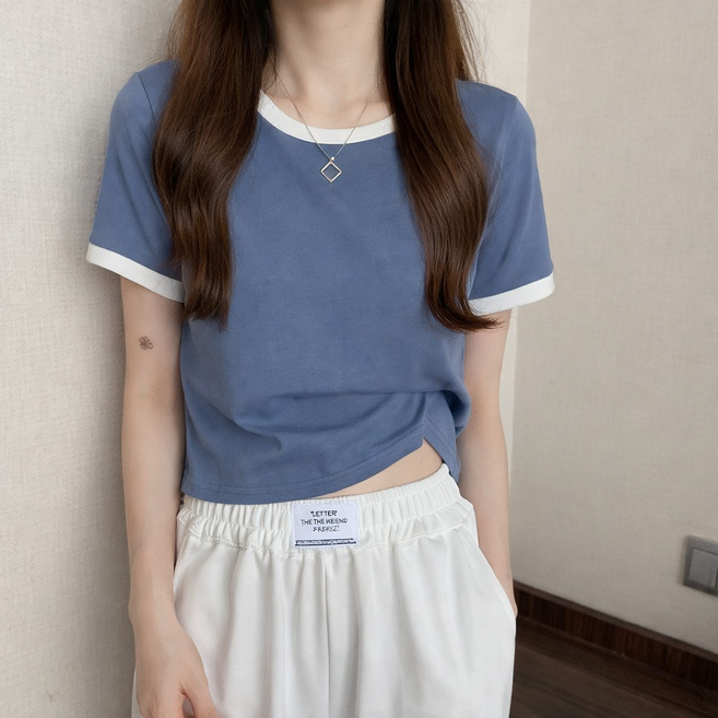 디멜디 여성용 민소매루즈 트렌디 체형커버 반팔티셔츠