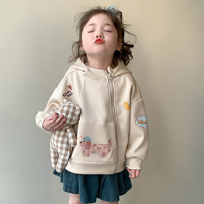 스타빈 여아용 도그포켓 집업 후드 맨투맨