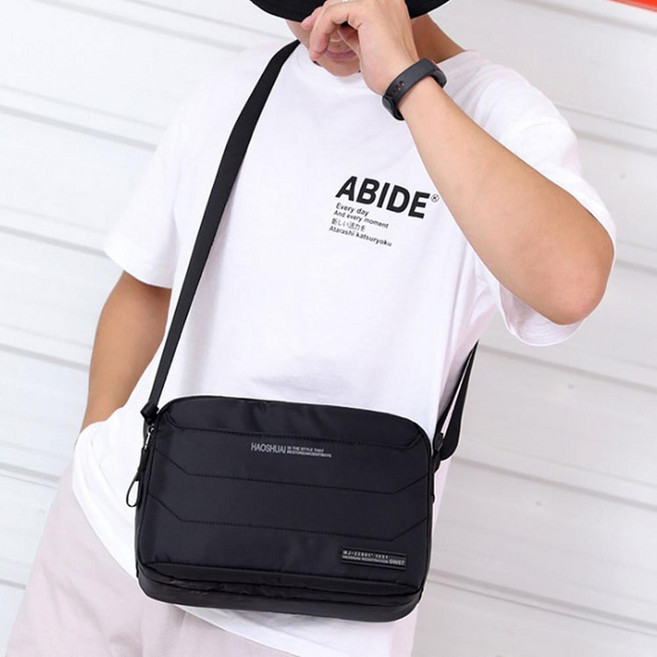 HAOSHUAI 皓帥 Donashop 男士斜背包 SH-32793, 黑色