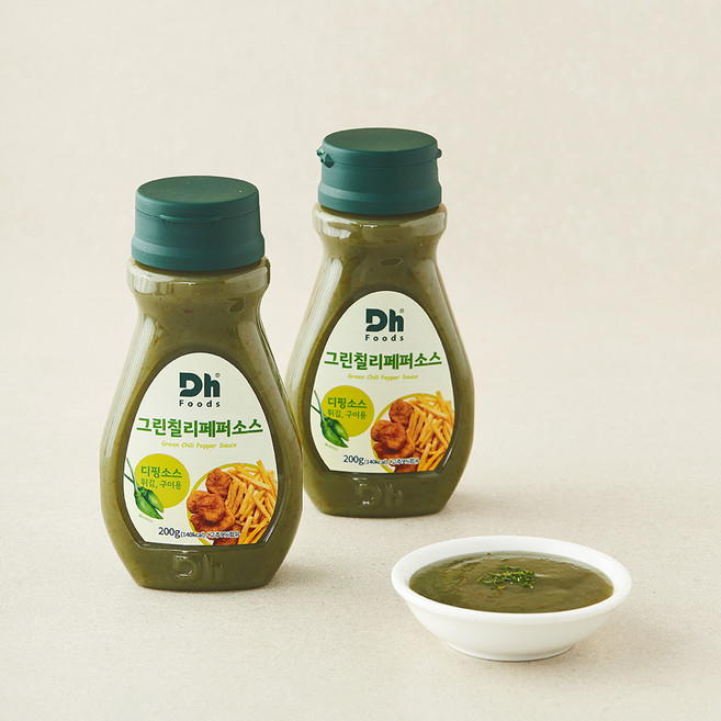 디에이치푸드 그린칠리페퍼 소스, 200g, 2개
