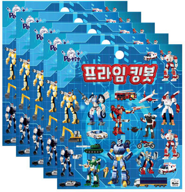 쁘띠팬시 푹신 프라임킹봇 빅스티커 DA5549, 혼합색상, 5개