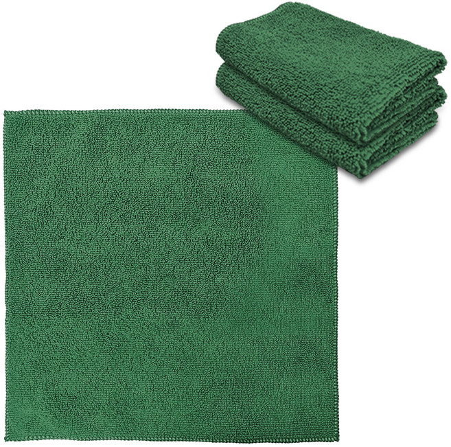 월드크린 다목적 청소용 극세사 손걸레 중형 30 x 30 cm, 그린, 3개