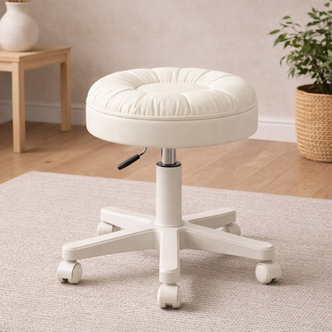 라라하우스 벨리 원형 회전 스툴 의자, 아이보리, 1개