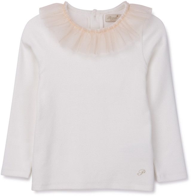 페리미츠 여아용 펄 망사 프릴 티 P2342T19635