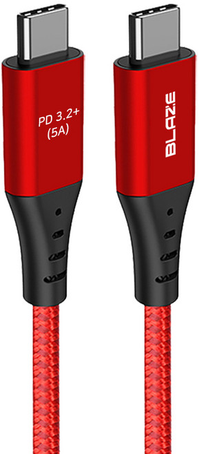 블레이즈 C to C 100W USB3.2 20Gbps 고속 충전 케이블 PD3.2, 3m, 레드, 1개