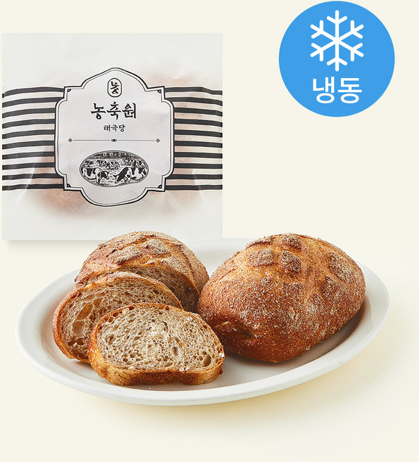 태극당 농축원 발효종 통밀 깜빠뉴 2개입 (냉동), 340g, 1개