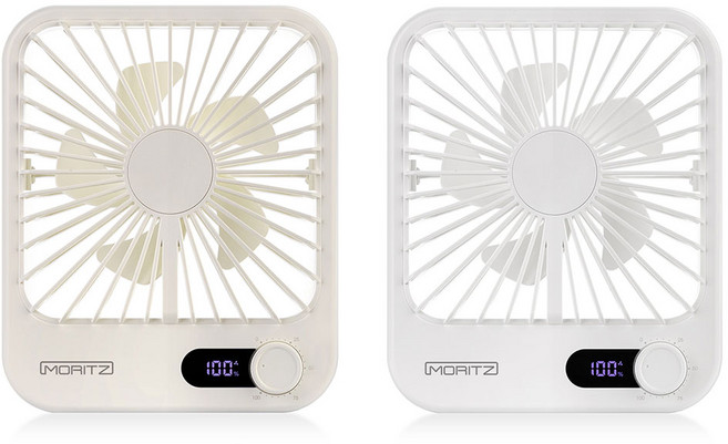 모리츠 BLDC 100단 조절 무선 슬림 데스크팬 선풍기 2종 세트, MO-SK101(베이지), MO-SP201(화이트), 화이트, 베이지