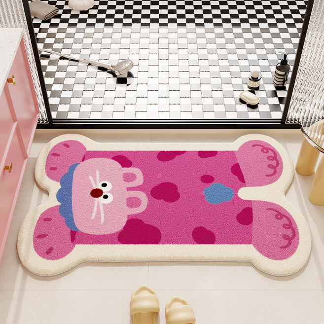 사인포스트 캐시미어라이크 디자인 발매트, 핑크고양이