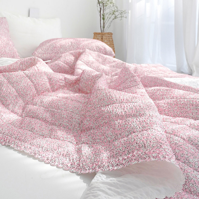 스코홈 국내제조 눈꽃 냉감 시어서커 엣지 차렵이불