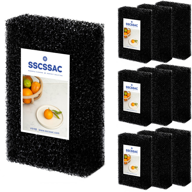 쓱싹 우레탄 필터 수세미 블랙, 10개