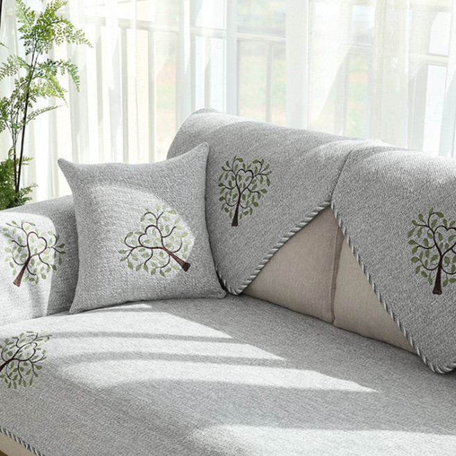 I Luv Home 簡約幸運樹刺繡沙發墊