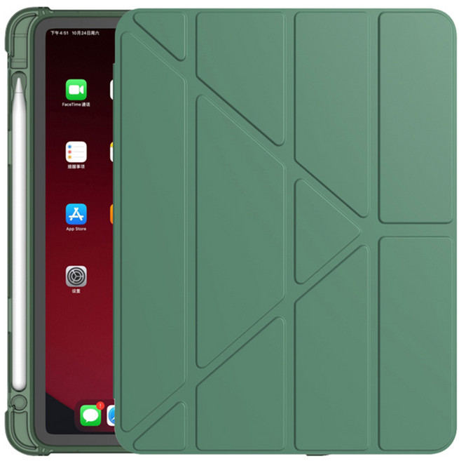 OMG 變形金剛 智能休眠喚醒平板皮套 附筆槽, 暗夜綠, 1個