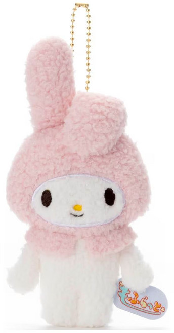 TAKARA TOMY A.R.T.S 三麗鷗扁扁絨毛吊飾, 1個, 美樂蒂 白色 + 粉色