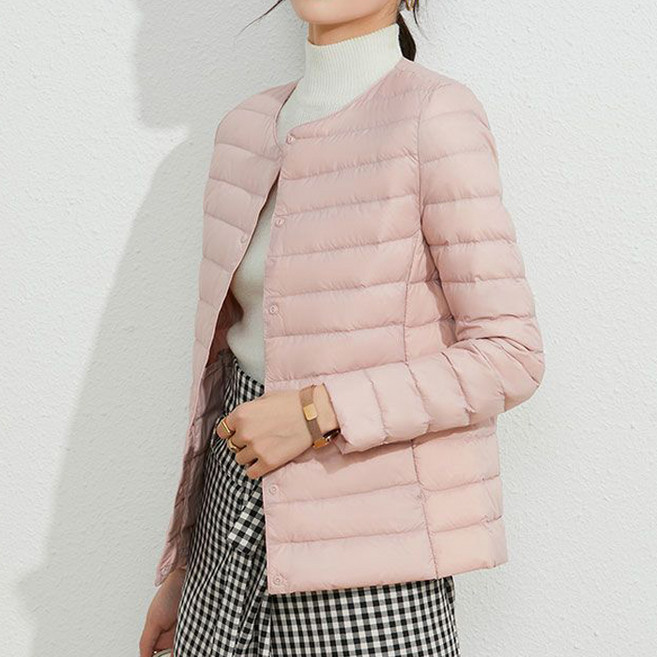 라라티나 여성용 엠버린 투웨이넥 오리털 경량 패딩