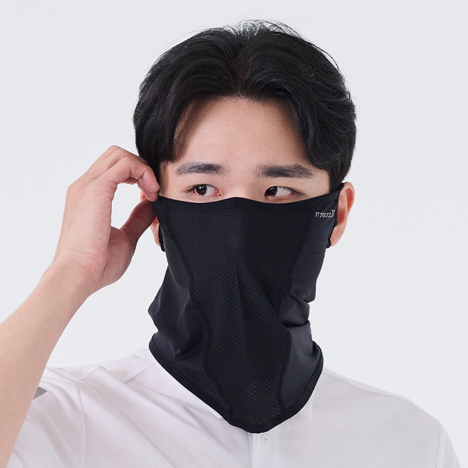 이츠굿텐 자외선 차단 쿨 골프 마스크 효성 aqua-x 원단 사용 베이직 H형 목토시 여름 넥워머 넥쿨러 바라클라바