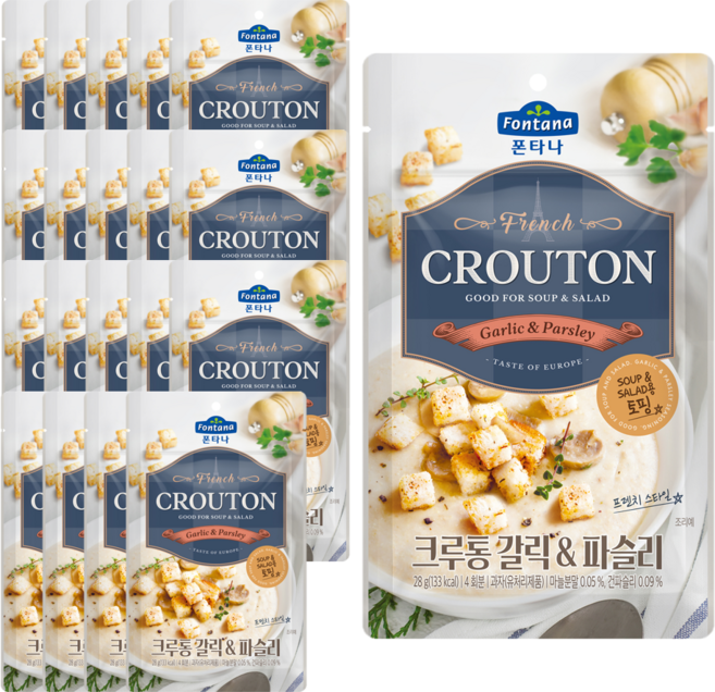 폰타나 프렌치 크루통 갈릭 & 파슬리, 28g, 20개