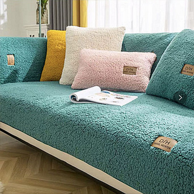 더플로우컴퍼니 도톰하고 따뜻한 소파 커버, 그린, 1개