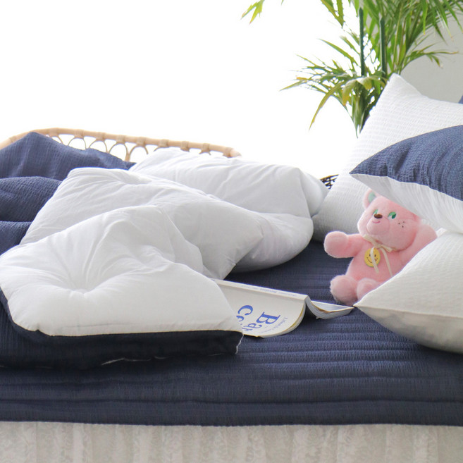 베이직톤 모달 시어서커 미끄럼방지 두꺼운 여름패드, 네이비