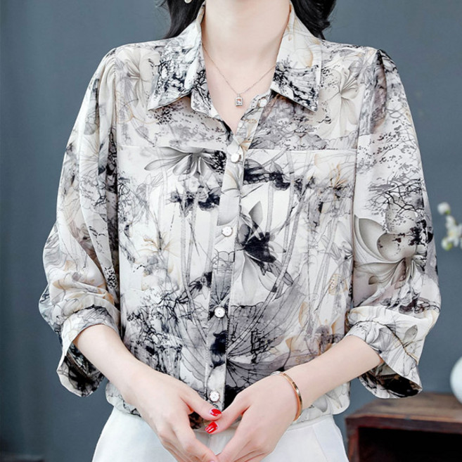 포플러앤씨 여성용 코아로스 빅사이즈 7부 블라우스 P26SMBL022038