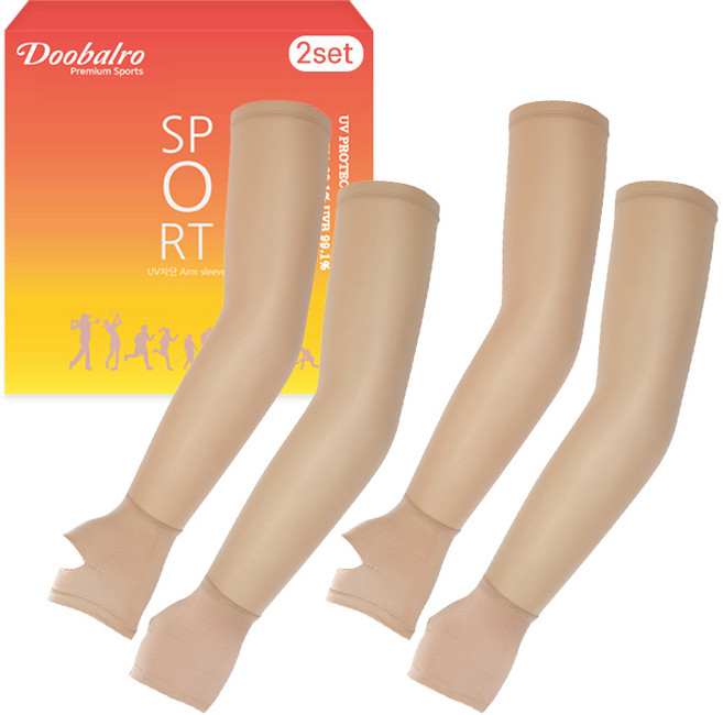 두발로 자외선 차단 쉘론 골프 쿨토시 손등커버형 2p, 2세트