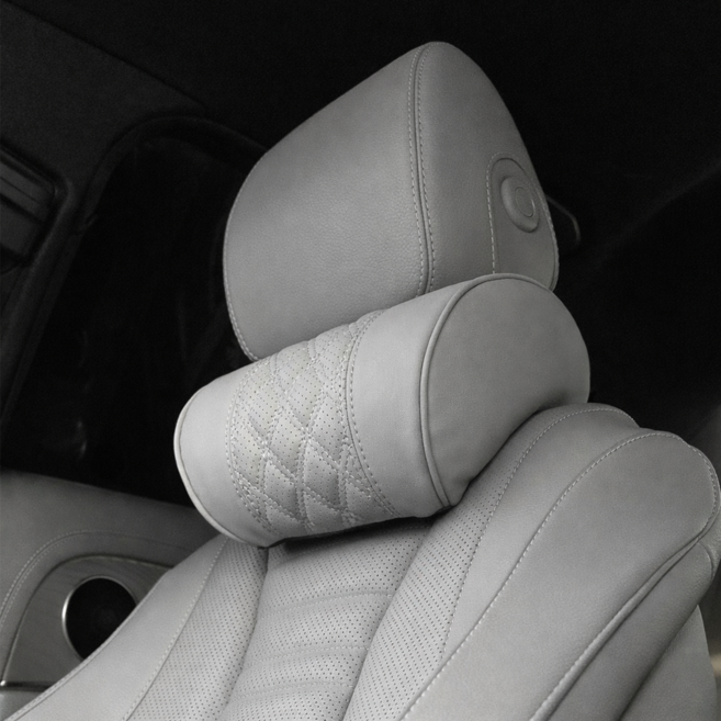 메이튼 차량용 리얼컬러 메모리폼 U자형 목쿠션, 1개, 라이트그레이