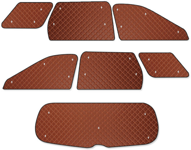 지엠지모터스 맞춤제작 차박 암막 커튼 팰리세이드 전용 차량용 햇빛가리개 세트, 브라운, 1세트