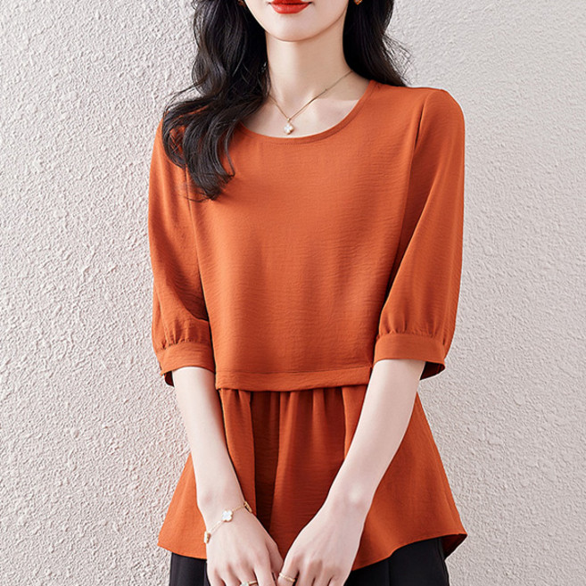 포플러앤씨 허든잘 라운드 블라우스 P24SMBL031215