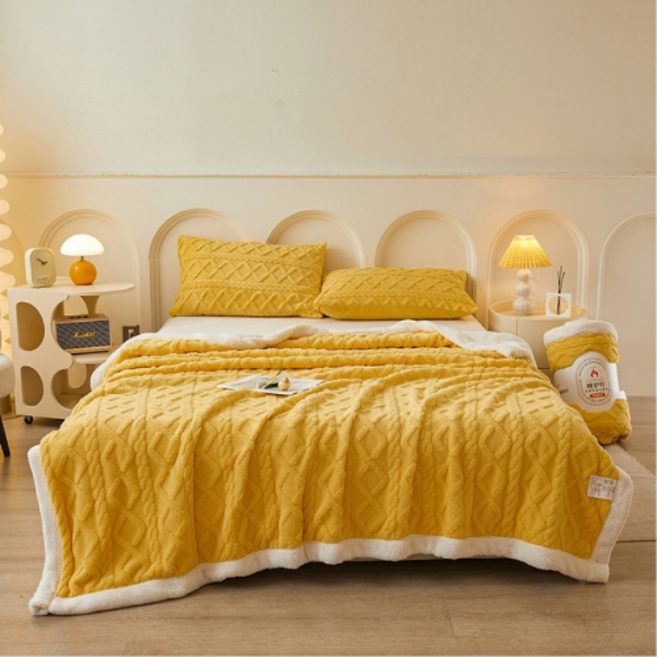 쿠판매 프리미엄 북유럽 스타일 두꺼운 대형 양면 담요