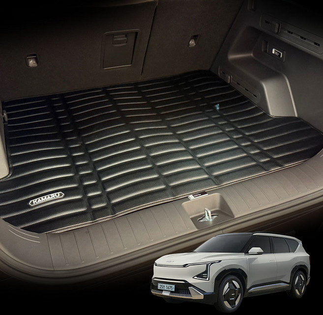 카마루 방수 방진 가죽 트렁크매트, 블랙, 기아 EV5(2025년 9월 / 하몬카돈 X)