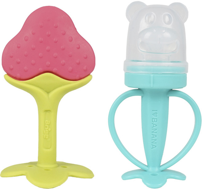 앙쥬 딸기 치발기 + 예쁜곰 과즙망 + 케이스 + 리필망 2p 세트, 민트(과즙망), 1세트, 치발기 + 과즙망 + 케이스 + 리필망 2p