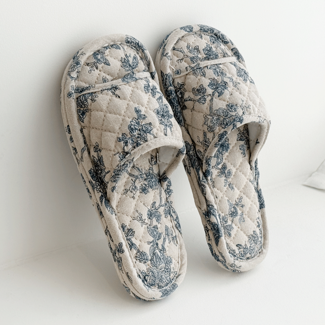 데미무드 앤틱토일 패턴 3중쿠션 거실 실내화, 아이보리, 1개