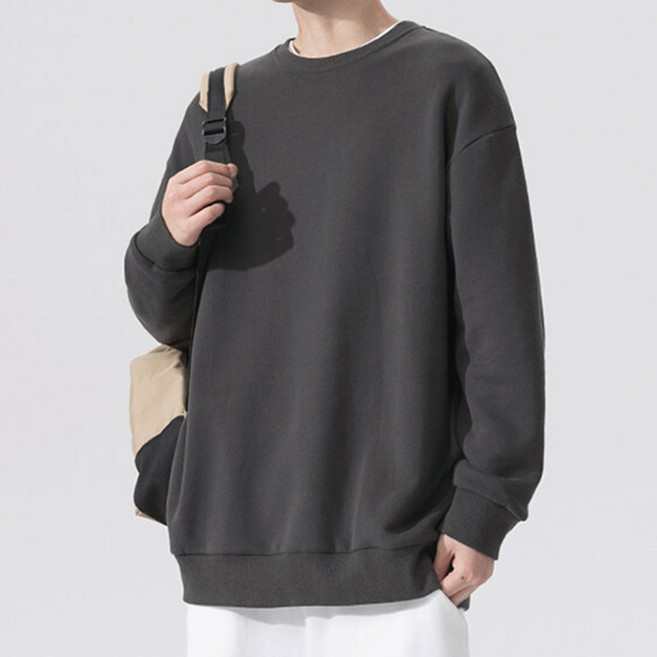 엠씨티 프리미엄 오버핏 DY 3단쭈리 무지 맨투맨