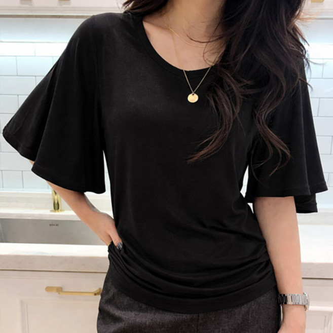 난닝구 여성용 트엔버 날개 반팔 티셔츠