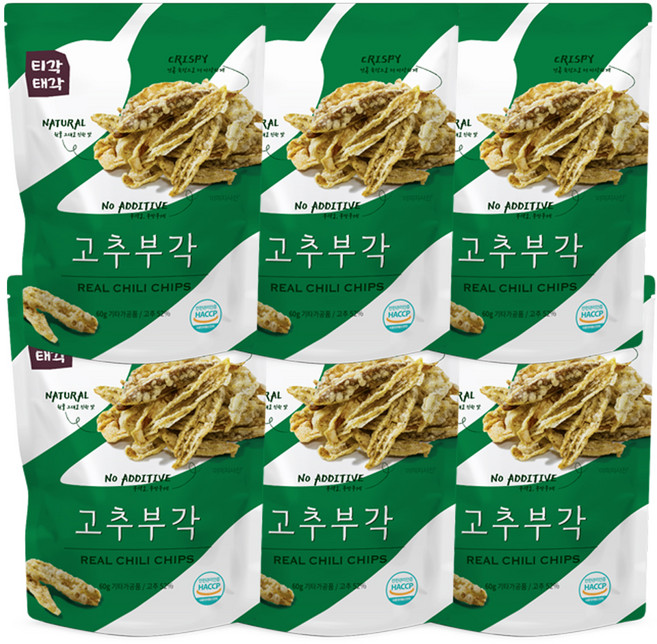 티각태각 고추부각, 60g, 6개