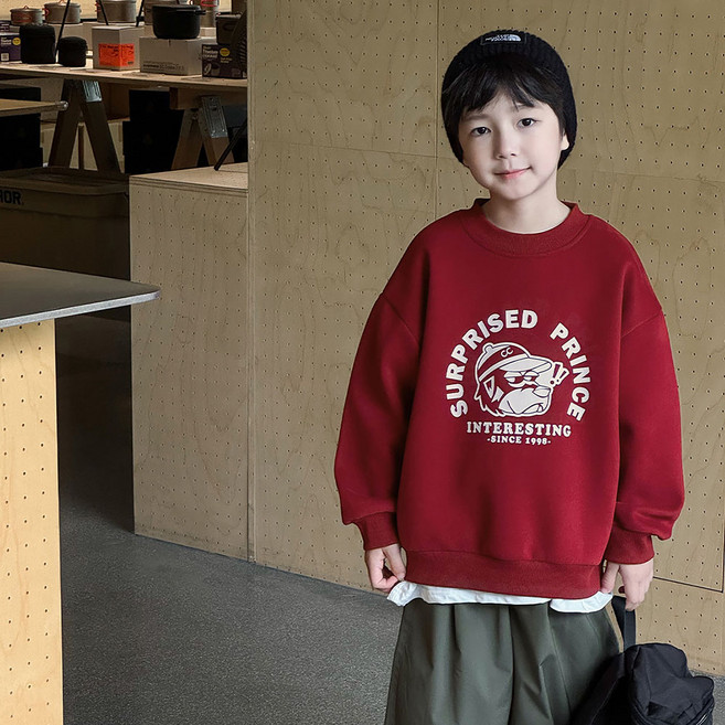 Starbean 印花寬鬆圓領刷毛大學T