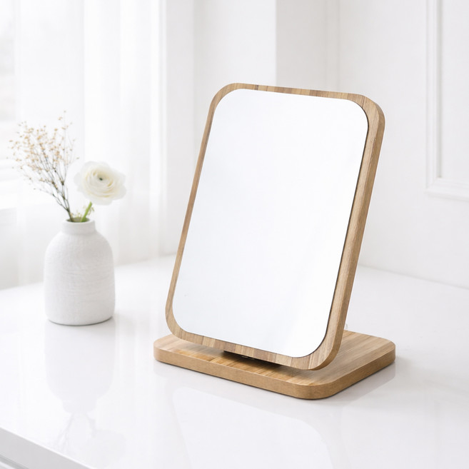 루아즈 인테리어 우드 접이식 탁상거울, 혼합색상